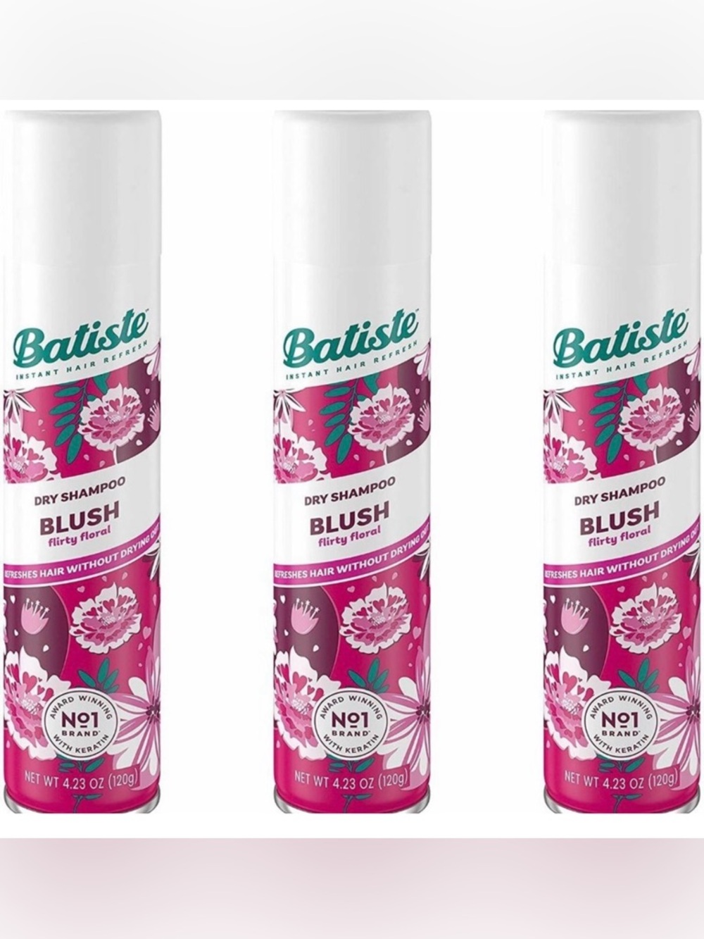 NEW Lot of 3x [Batiste] BLUSH Dry Shampoo - Full size, not travel!